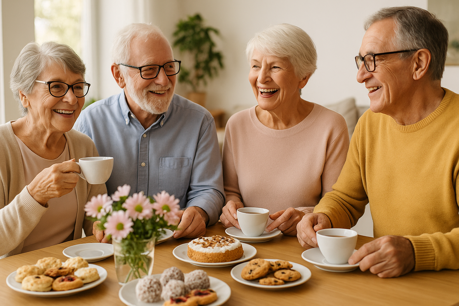 seniorer som fikar
